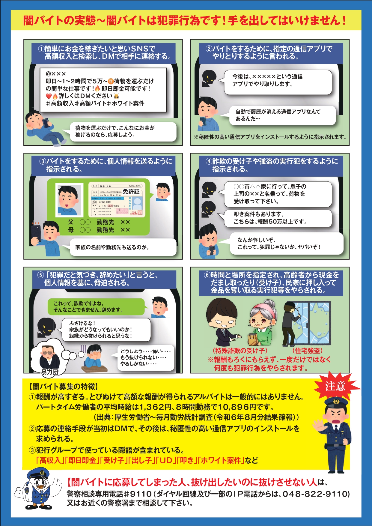 闇バイトには手を出してはいけません